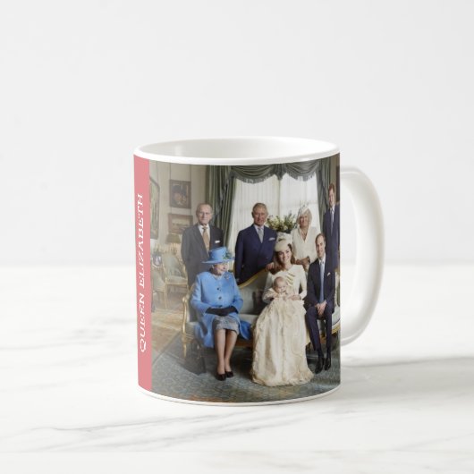 イギリスのエリザベス女王 コーヒーマグカップ (正面右)