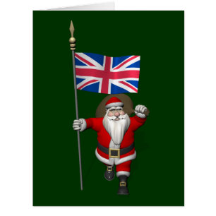 イギリスのエンサインを持つサンタクロース