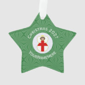 イギリスのエンジェルクリスマスパーソナライズされた国旗 オーナメント (裏面)