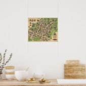 イギリスのオックスフォードの地図（イギリス鉄道） ポスター (キッチン)