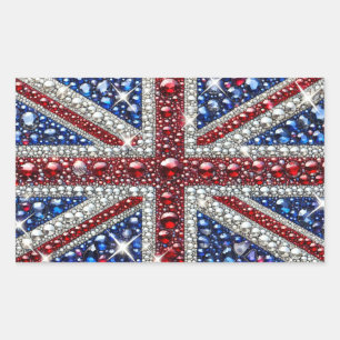 イギリスのカラーを使用した四角形のシール 長方形シール
