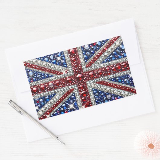 イギリスのカラーを使用した四角形のシール 長方形シール (封筒)