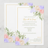 イギリスのカントリーガーデン箔婚礼招待状 招待状 (正面/裏面)