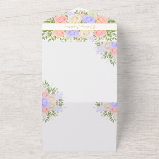 イギリスのカントリーガーデン オールインワン ウェディング招待状 オールインワン招待状 (外側)