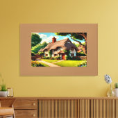 イギリスのカントリーコテージ キャンバスプリント (インサイチュ (リビング))