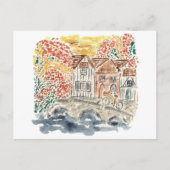 イギリスのカントリーサイドイングランド水彩旅行 インビテーションポストカード (正面)