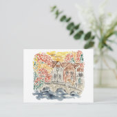 イギリスのカントリーサイドイングランド水彩旅行 インビテーションポストカード (スタンド正面)