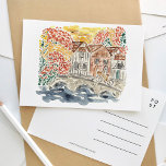 イギリスのカントリーサイドイングランド水彩旅行 インビテーションポストカード<br><div class="desc">イギリス絵を描の国を特徴とする美しい水彩旅行はがき。</div>