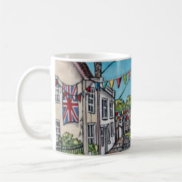 イギリスのガーランドのオリジナルアクリル画 コーヒーマグカップ