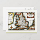 イギリスのキングドーム(イギリス王国)地図/国旗 ポストカード (正面/裏面)