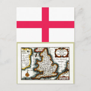 イギリスのキングドーム（イギリス王国）地図/国旗 ポストカード