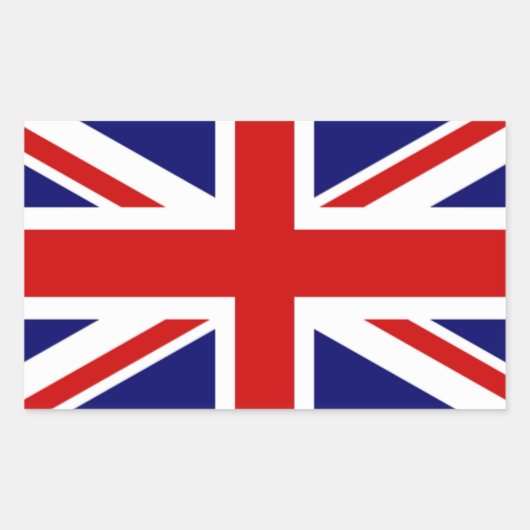 イギリスのクラシックな国旗 長方形シール (正面)