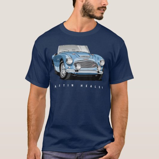 イギリスのクラシックスポーツカー オースチン・ヒーリー フレンズ Tシャツ (正面)