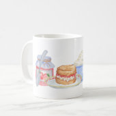 イギリスのクリーム色の茶マグ コーヒーマグカップ (正面左)