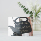イギリスのクロッテッドクリームティーサイン ポストカード (スタンド正面)