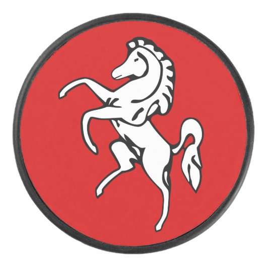 イギリスのケント州旗と愛国的なホッケーパック アイスホッケーパック (正面)