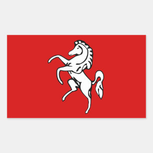 イギリスのケント州旗と長方形のシール 長方形シール