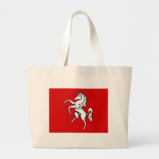 イギリスのケント州旗を持つバッグ ラージトートバッグ (正面)