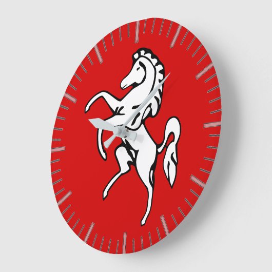 イギリスのケント州旗を持つ壁時計 ラージ壁時計 (傾斜)