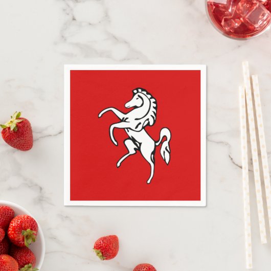 イギリスのケント州旗を持つ愛国的な紙のナプキン スタンダードカクテルナプキン (インサイチュ)