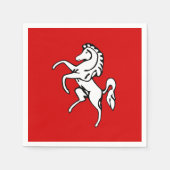 イギリスのケント州旗を持つ愛国的な紙のナプキン スタンダードカクテルナプキン (正面)