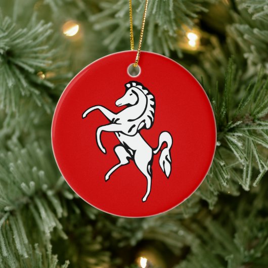 イギリスのケント郡の国旗を持つオーナメント セラミックオーナメント (ツリー)