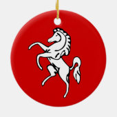 イギリスのケント郡の国旗を持つオーナメント セラミックオーナメント (裏面)