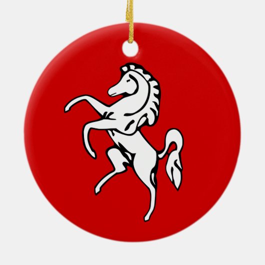 イギリスのケント郡の国旗を持つオーナメント セラミックオーナメント (裏面)