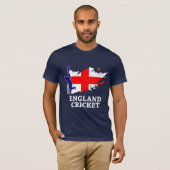 イギリスのコオロギの英国の旗のブラシの打撃のギフト Tシャツ (正面フル)