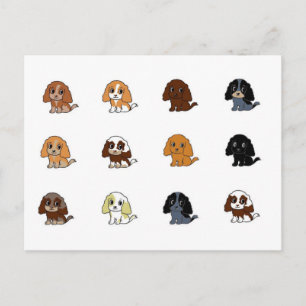 イギリスのコッカースパニエル犬すべての色のアクトン ポストカード