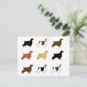 イギリスのコッカースパニエル犬すべての色サイロ ポストカード (スタンド正面)