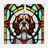 イギリスのコッカースパニエル犬「ステンドグラス」 ガラスオーナメント (裏面)