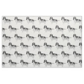 イギリスのコッカースパニエル犬（白黒） ファブリック (ファットクウォーター)