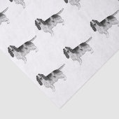 イギリスのコッカースパニエル犬（白黒） 薄葉紙 (詳細)