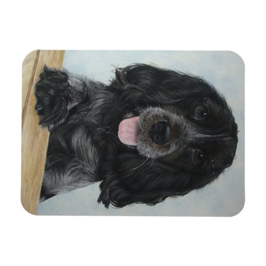 イギリスのコッカースパニックでとても可愛い犬 マグネット (横)