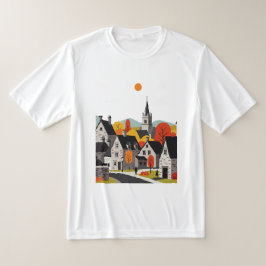 イギリスのコテージのある街並み Tシャツ