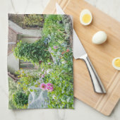 イギリスのコテージ茶タオル キッチンタオル (四つ折り)