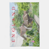 イギリスのコテージ茶タオル キッチンタオル (縦)