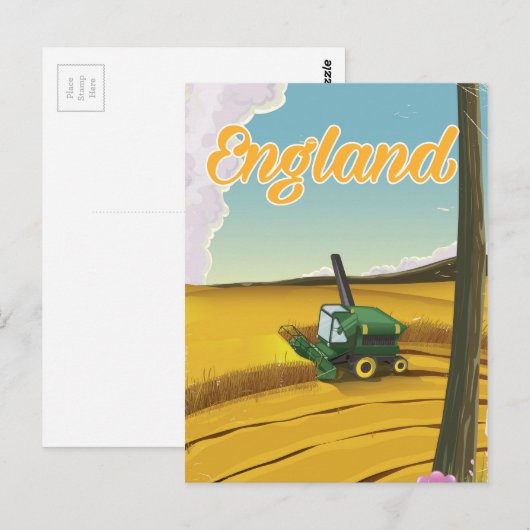イギリスのコンバイン旅行ポスター ポストカード (正面/裏面)