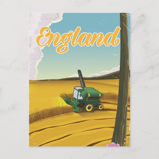 イギリスのコンバイン旅行ポスター ポストカード (正面)