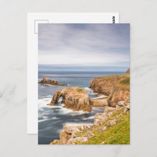 イギリスのコーンウォールで終わる夕日 ポストカード (正面/裏面)