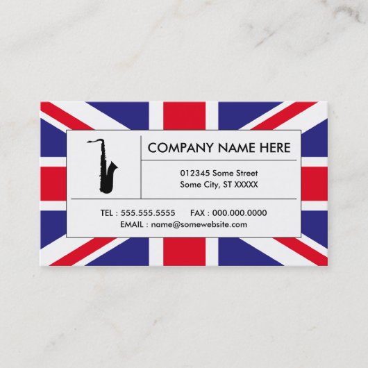 イギリスのサクソフォーン 名刺 (正面)