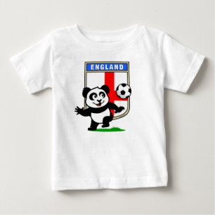 イギリスのサッカーのパンダ(軽いワイシャツ) ベビーTシャツ