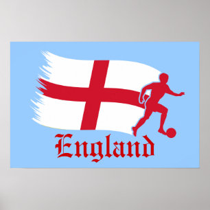 イギリスのサッカーの旗 ポスター
