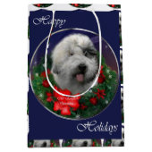 イギリスのシェプドッグクリスマス ミディアムペーパーバッグ (正面)