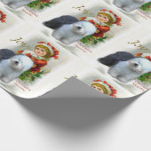 イギリスのシェプドッグクリスマス ラッピングペーパー (角)