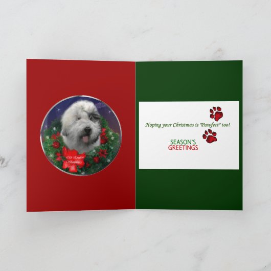 イギリスのシェプドッグ・クリスマス・ギフト シーズンカード (内部)