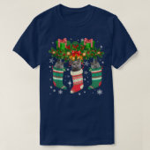 イギリスのショートヘア猫のクリスマスソックス猫好き Tシャツ (デザイン正面)