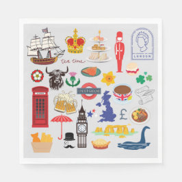 イギリスのシンボル スタンダードランチョンナプキン