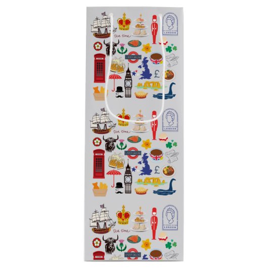 イギリスのシンボル ワインギフトバッグ (正面)